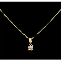 0.10 ctw Diamond Pendant With Chain - 14KT Yellow Gold