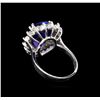 Image 3 : 9.00 ctw Tanzanite and Diamond Ring - 18KT White Gold