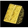 Image 1 : Rectangular Ring - Gold Plated