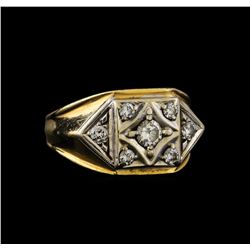 0.61 ctw Diamond Ring - 14KT White and Yellow Gold