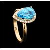 Image 4 : 3.98 ctw Blue Topaz and Diamond Ring - 14KT Rose Gold