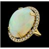 Image 1 : 25.20 ctw Opal and Diamond Ring - 14KT Yellow Gold