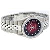 Image 3 : Rolex Stainless Steel Red Vignette Diamond DateJust Men's Watch