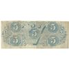 Image 2 : 1863 $5 The Confederate States of America Note T-60 CC