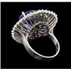Image 3 : 10.46 ctw Tanzanite and Diamond Ring - 14KT White Gold