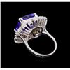 Image 3 : 9.62 ctw Tanzanite and Diamond Ring - 14KT White Gold