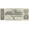 Image 1 : 1863 $5 The Confederate States of America Note T-60 CC