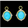 Image 1 : 2.50 ctw Blue Quartz and Diamond Earring Jackets - 18KT Yellow Gold