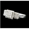 Image 1 : 1.00 ctw Diamond 3-Square Ring - 10KT White Gold