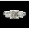 Image 2 : 1.00 ctw Diamond 3-Square Ring - 10KT White Gold