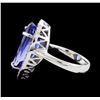 Image 3 : 9.18 ctw Tanzanite and Diamond Ring - 14KT White Gold