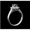 Image 4 : 0.74 ctw Sapphire and Diamond Ring - Platinum