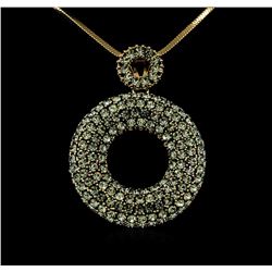 Pave Crystal Open Circle Pendant - Gold Plated