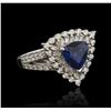 Image 1 : 2.14 ctw Sapphire and Diamond Ring - 14KT White Gold