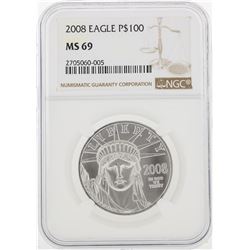 2008 NGC MS69 $100 Eagle Platinum Coin