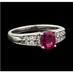 0.60 ctw Ruby and Diamond Ring - Platinum