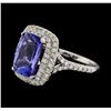 Image 1 : 3.43 ctw Tanzanite and Diamond Ring - 14KT White Gold