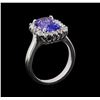 Image 4 : 3.25 ctw Tanzanite and Diamond Ring - 14KT White Gold