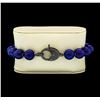 Image 3 : Silver Bead Bracelet with Diamond Clasp