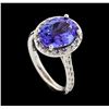 Image 4 : 3.25 ctw Tanzanite and Diamond Ring - 14KT White Gold