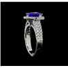 Image 4 : 1.90 ctw Tanzanite and Diamond Ring - 14KT White Gold