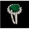 Image 4 : 4.77 ctw Emerald and Diamond Ring - 14KT White Gold