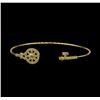 Image 1 : CZ Key Open Bangle Bracelet - Gold Plated