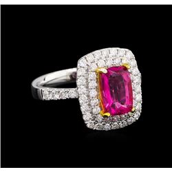 14KT Two-Tone Gold 1.92 ctw Tourmaline and Diamond Ring