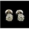 Image 1 : 1.37 ctw Diamond Solitaire Earrings - 14KT White Gold