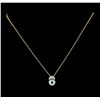 Image 1 : Pearl and Diamond Pendant With Chain - 14KT White Gold