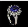 Image 4 : 2.81 ctw Tanzanite and Diamond Ring - 14KT White Gold