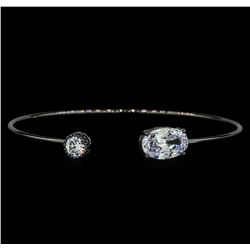 CZ Open Bangle Bracelet - Black Rhodium Plated