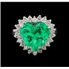 Image 2 : GIA Cert 6.11 ctw Emerald and Diamond Ring - 14KT White Gold
