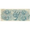 Image 2 : 1863 $5 The Confederate States of America Note T-60 CC