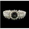 Image 2 : 0.96 ctw Alexandrite and Diamond Ring - Platinum