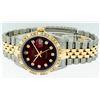 Image 9 : Rolex Mens Two Tone Diamond Lugs Red Vignette Diamond Lugs Pyramid Bezel Datejus