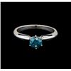 Image 2 : 14KT White Gold 0.68 ctw Round Cut Fancy Blue Diamond Solitaire Ring
