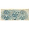 Image 2 : 1863 $5 The Confederate States of America Note T-60 CC