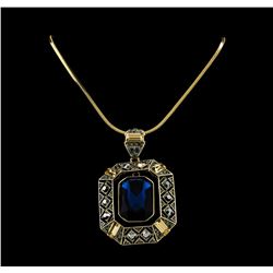 Sapphire Crystal Necklace - Gold Plated