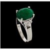 Image 4 : 3.73 ctw Emerald and Diamond Ring - 14KT White Gold