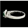 Image 3 : 0.48 ctw Emerald and Diamond Ring - 14KT White Gold