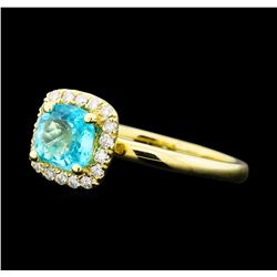 1.02 ctw Apatite and Diamond Ring - 14KT Yellow Gold