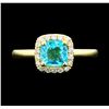 Image 2 : 1.02 ctw Apatite and Diamond Ring - 14KT Yellow Gold
