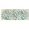 Image 2 : 1863 $5 The Confederate States of America Note T-60 CC