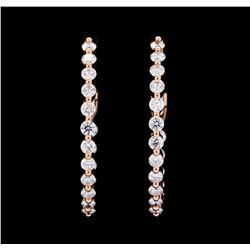 0.99 ctw Diamond Inside Out Hoop Earrings - 14KT Rose Gold