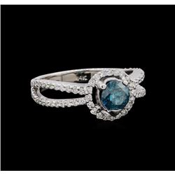 1.40 ctw Fancy Blue Diamond Ring - 14KT White Gold