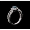 Image 4 : 1.40 ctw Fancy Blue Diamond Ring - 14KT White Gold