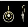 Image 2 : David Yurman Circle Earrings with Pearls - Sterling Silver and 18KT Yellow Gold