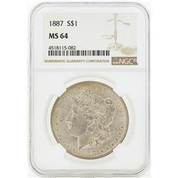 1887 MS64 NGC Morgan Silver Dollar