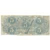 Image 2 : 1863 $5 The Confederate States of America Note T-60 CC